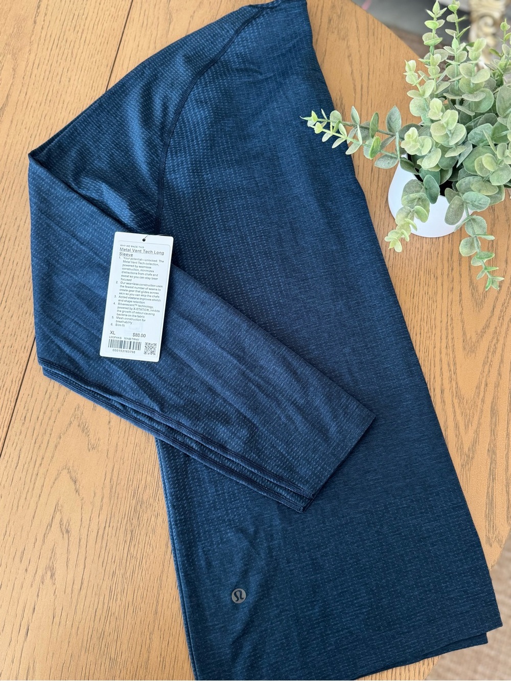 Lululemon Metal Vent Tech Long Sleeve Shirt XL Heathered Blue NWT Slim Fit